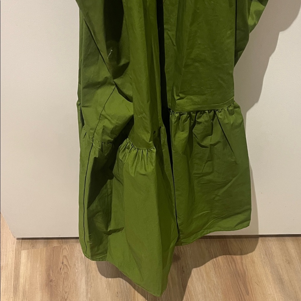 A New Day Olive Green Maxi side cut out Dress with Ruffle Sleeves - Picture 6 of 7
